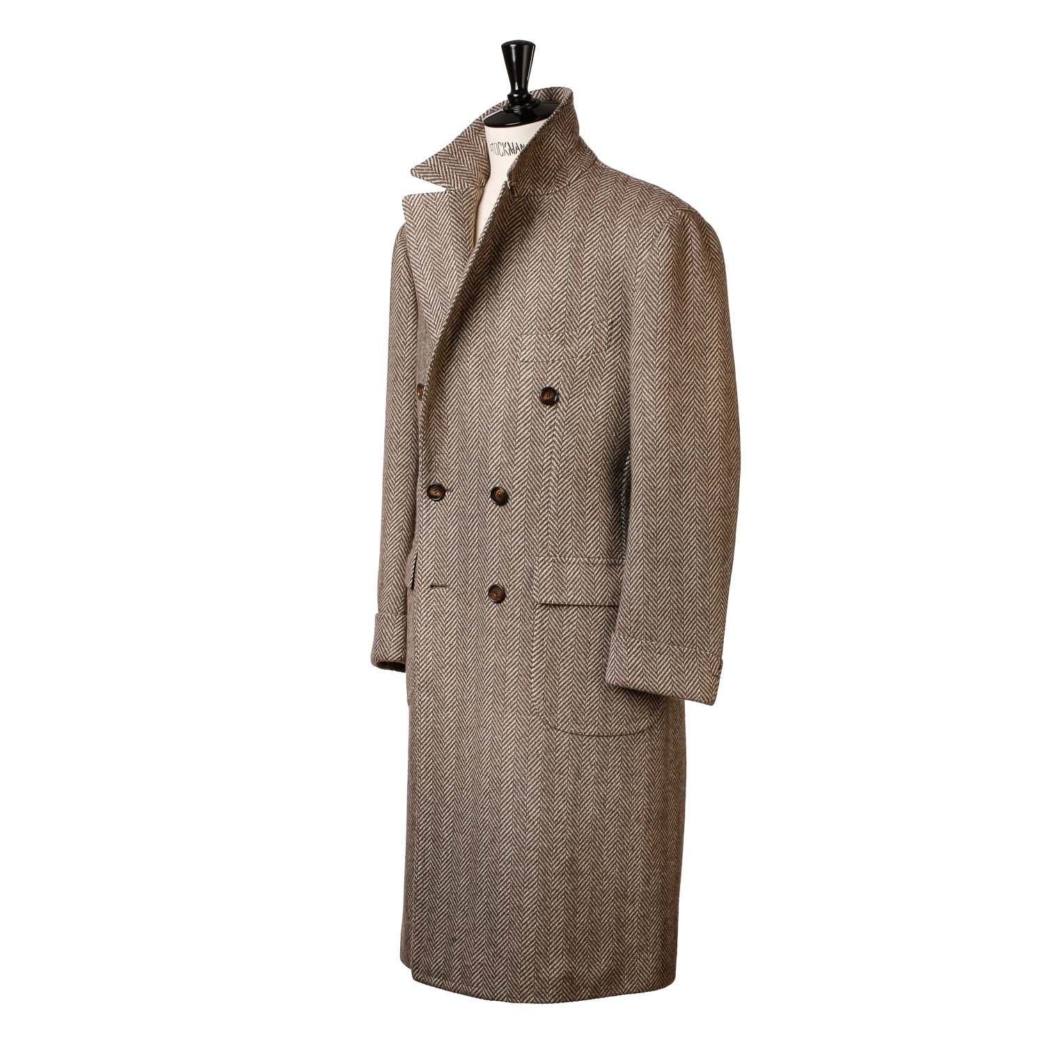 Double-Breasted Coat "Spettacolo Spina" made of finest Merino Lambswool - purerly handmade
